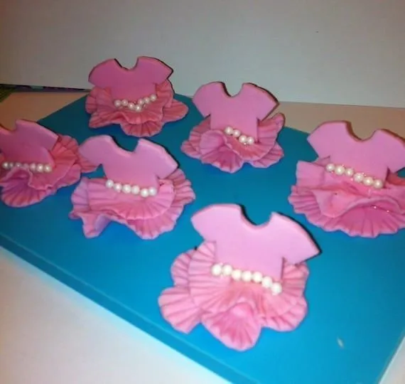 Tutu Cake Toppers fondant Gum Paste Cupcake Weddings by Demicakes