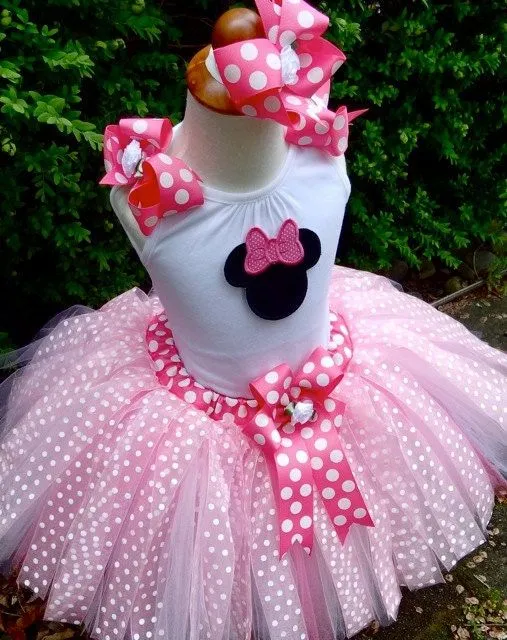 Minnie Mouse Pink Polka Dot birthday tutu by PoshPinksTutu on Etsy