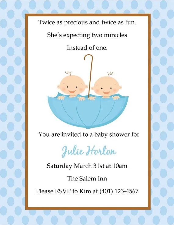 Twin Baby Shower Invitation on Luulla