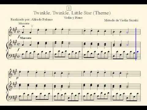 Twinkle Twinkle Little Star Theme Nº1 Piano y Violin Método de ...