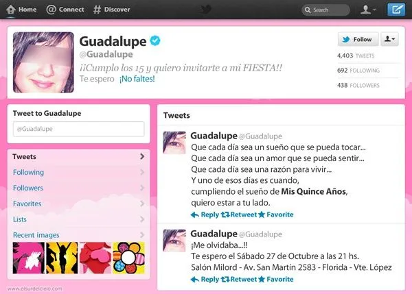 Twitter" Quinceanera invitation card. Tarjeta invitación para 15 ...