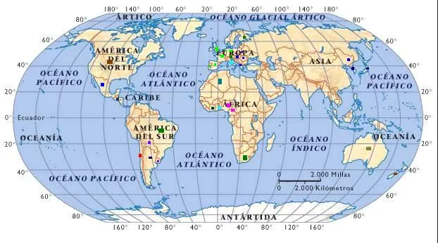 Mundial: 1-. Paises que participaron en el Mundial