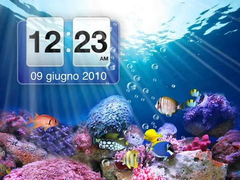 Un'acquario tropicale sull'iPad con The Amazing Aquarium Clock HD ...