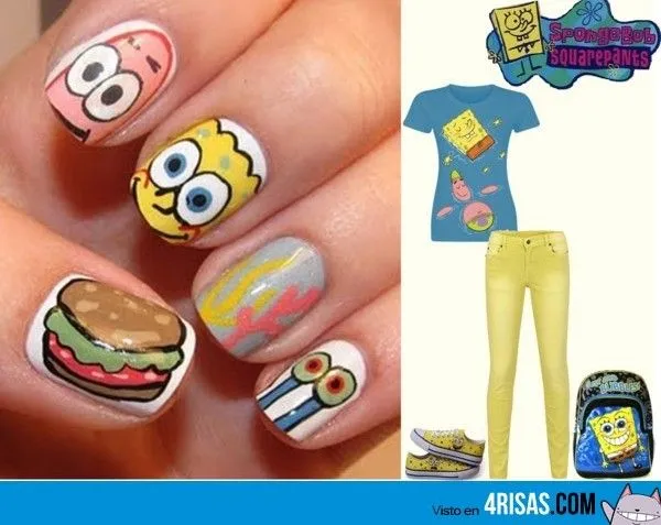 Uñas y complementos de Bob esponja - 4RISAS mini