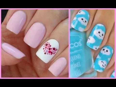 UÑAS decoradas con esmalte sencillas y bonitas en agua | Youtube