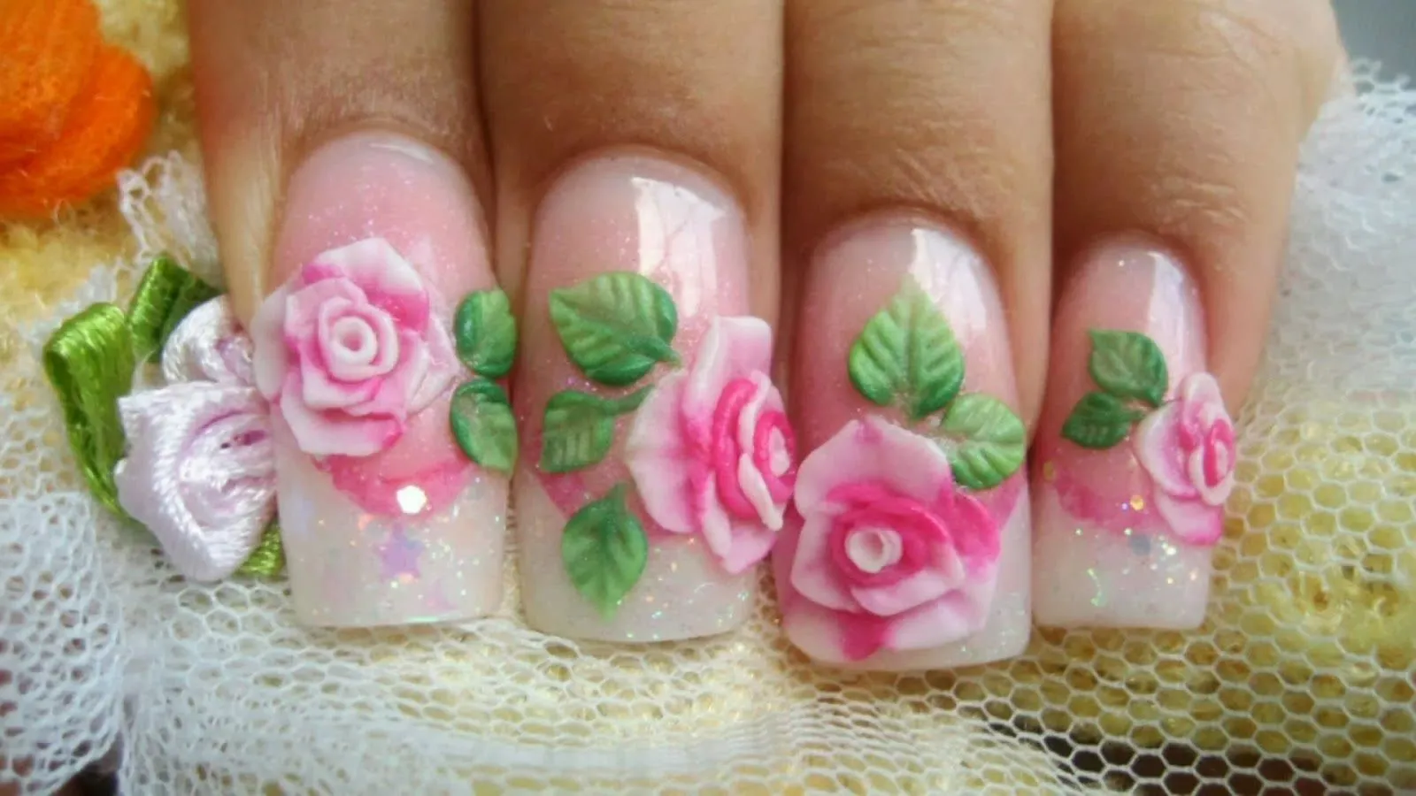 Uñas decoradas con flores en 3D - Imagui