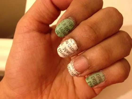 Uñas decoradas de periodico con agua sin alcohol « Ideas ...