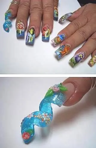 Uñas de espiral.