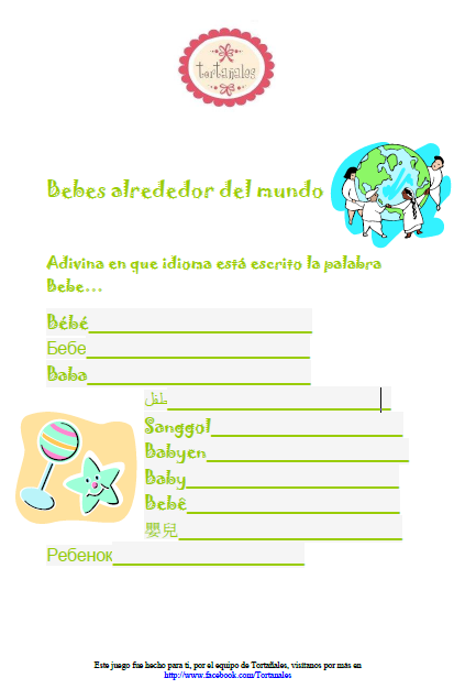 Llego Febrero! Juegos Para Baby Shower, fáciles gratis | tortanales