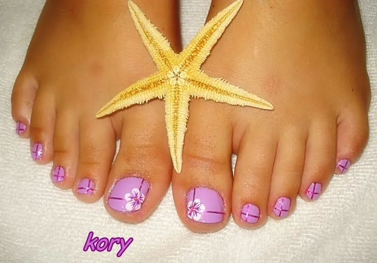 Todo Unhas: Diseño de Uñas de los Pies de Color Morado