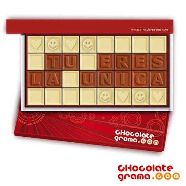 Tu eres la unica en letras de Chocolate de Leche | Regalos para ...