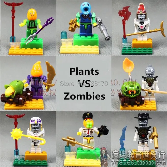 8 unids/set PVZ nuevo modelo Plants vs Zombies bloques de ...