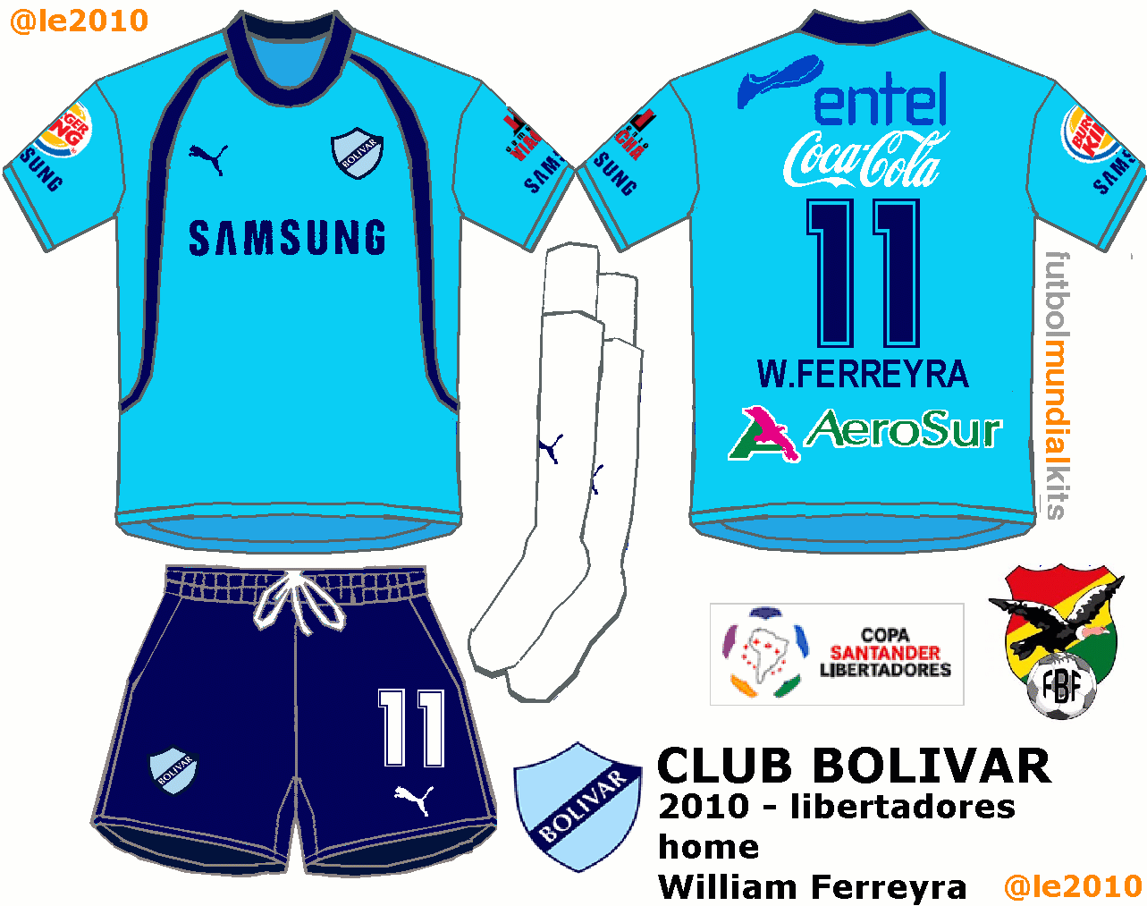 Uniforme de Bolívar del año 2010.