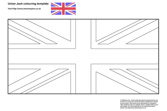 Union Jack colouring in template | A Mummy Too