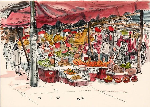 Urban Sketchers Spain. El mundo dibujo a dibujo.: Mercado de North ...