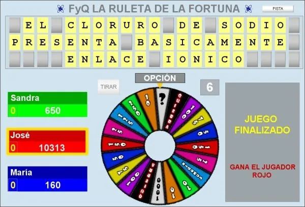 Ejemplo de utilización del juego "La ruleta de la fortuna ...