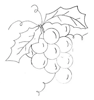 Uva para colorir, desenhos de frutas para colorir riscode uva para ...