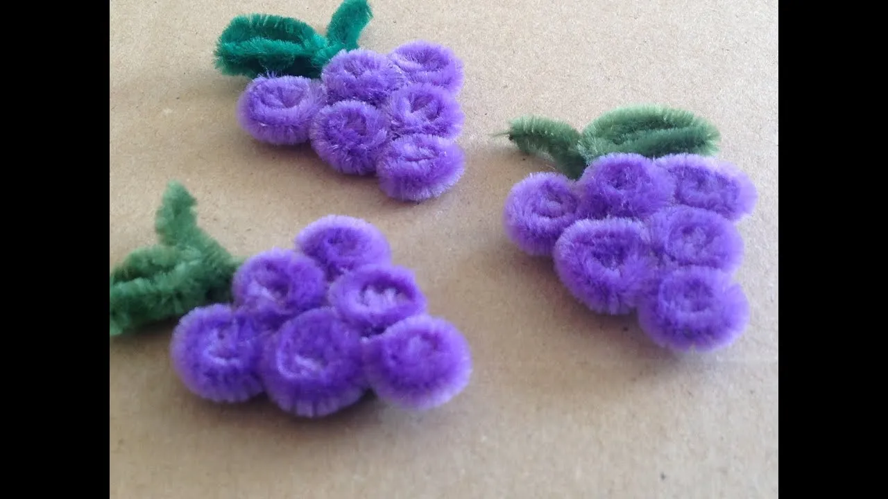 UVAS HECHAS CON LIMPIA PIPAS .- PIPE CLEANER GRAPES . - YouTube