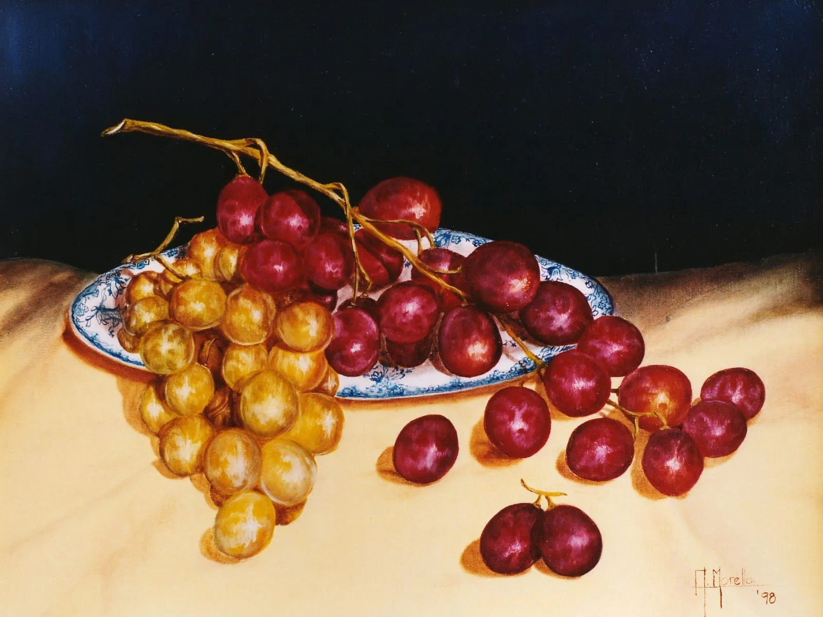 Uvas. Tecnica Oleo. Tamaño 0.30 x 0.40m. | Andrea Morello - Pinturas