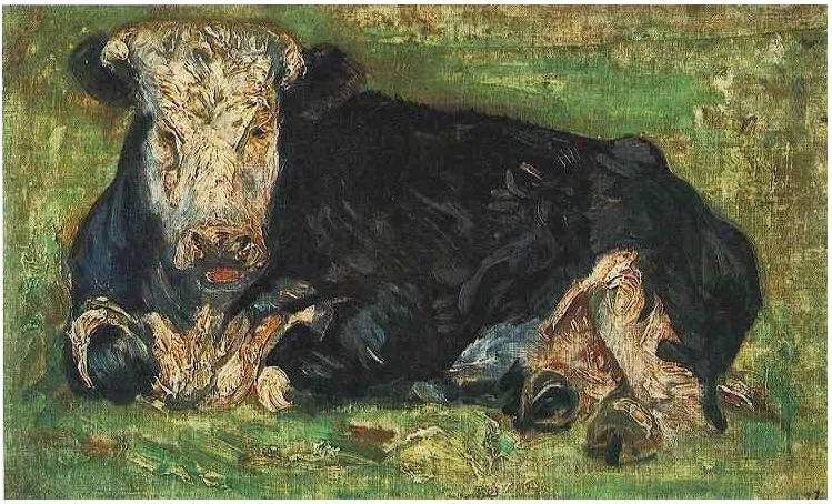 Vaca acostada de Vincent van Gogh | 309 | Pinturas | Óleo sobre tela