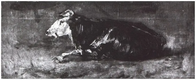 Vaca acostada de Vincent van Gogh | 310 | Pinturas | Óleo sobre tela