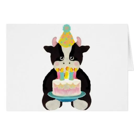 vaca del día del cumpleaños felicitacion | Zazzle