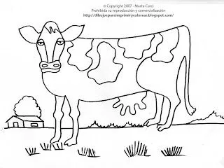 DIBUJOS PARA COLOREAR: Dibujo para colorear de una Vaca!