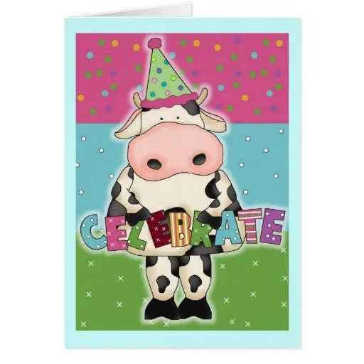 La vaca santa celebra la tarjeta de cumpleaños de Zazzle.