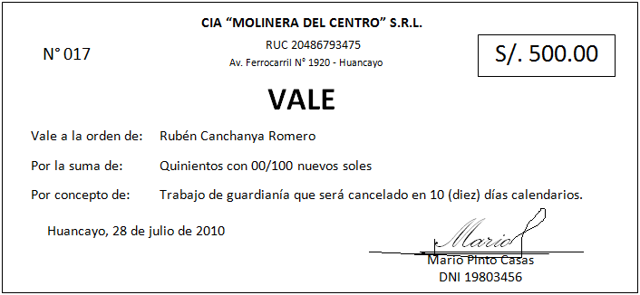 EL VALE - Clase Contable