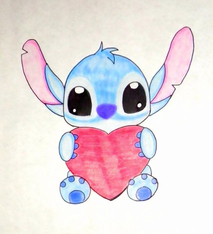 Valentine Stitch | Dibujos de amor, Dibujos tiernos a lapiz, Dibujos