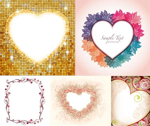 Valentine's Day heart-shaped border | Vector Festival