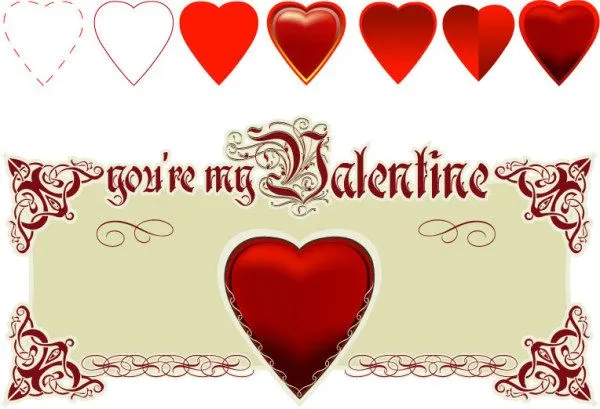 Valentine's Day heart-shaped vector material Download Free Vector,