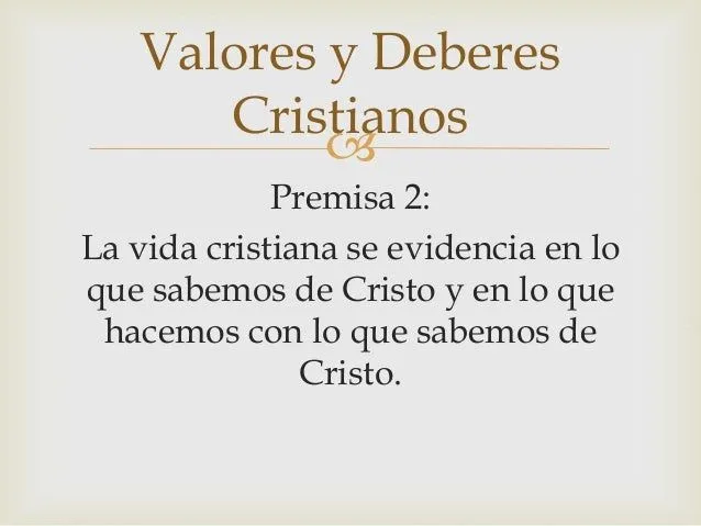 Valores y deberes cristianos