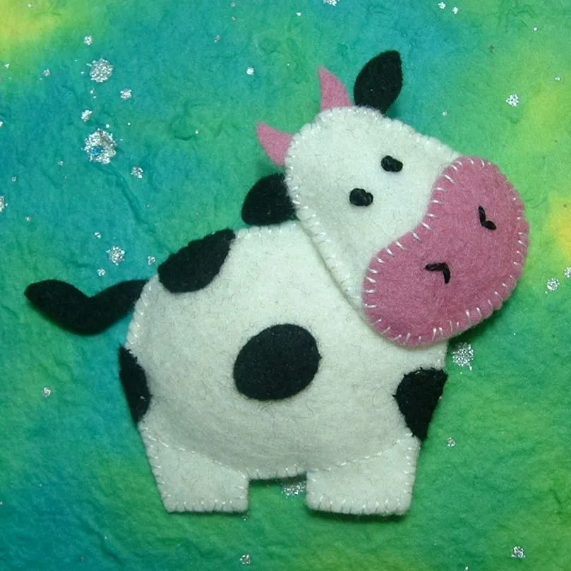 Vaca | Broches de Fieltro | ideas y trucos para Broches de fieltro