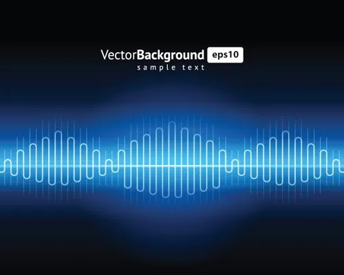 Various Audio wave light vector backgrounds set 01 - Vector ...