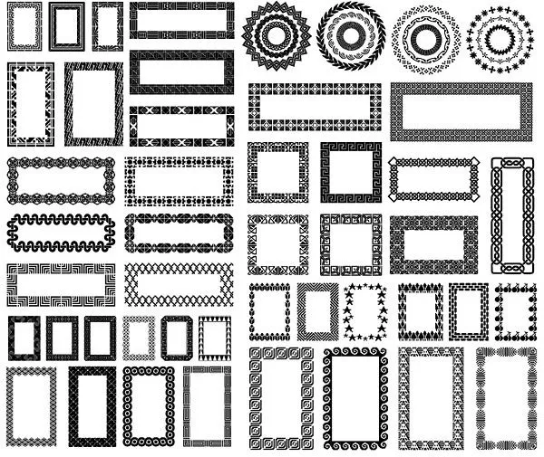Diversos elementos de la silueta del vector borde de encaje 55 ...