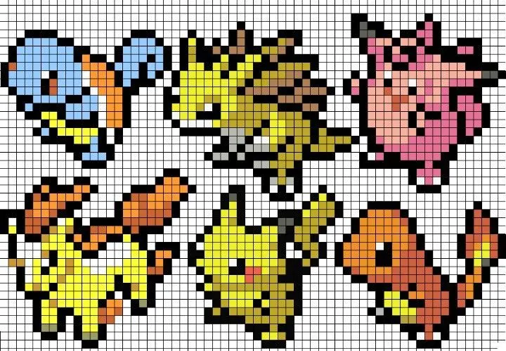 Various Pokemon, easy cross stitch pattern! | craft | Pinterest