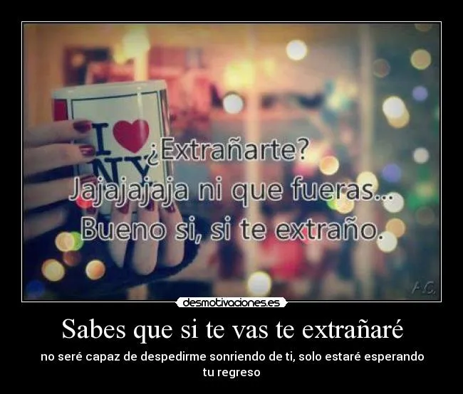 Sabes que si te vas te extrañaré | Desmotivaciones