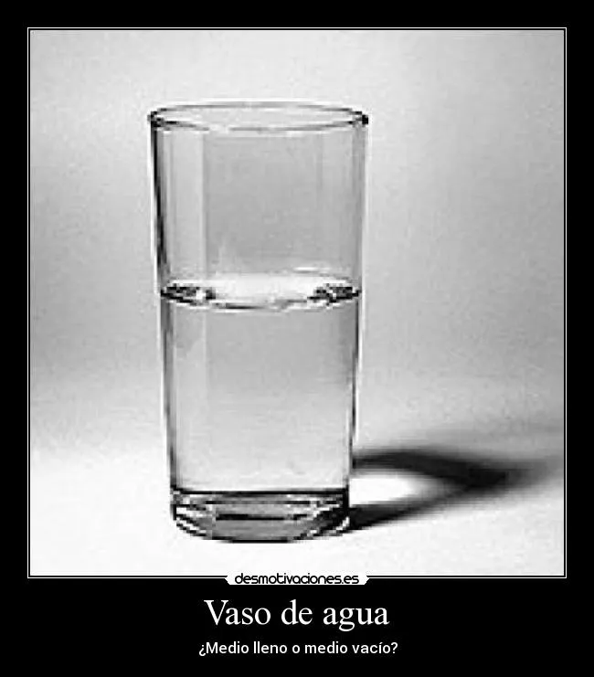 Vaso de agua - desmotivaciones.