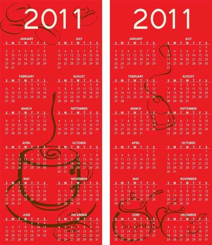 Vector de 2011 Vector Calendar para Descargar Gratis | FreeImages