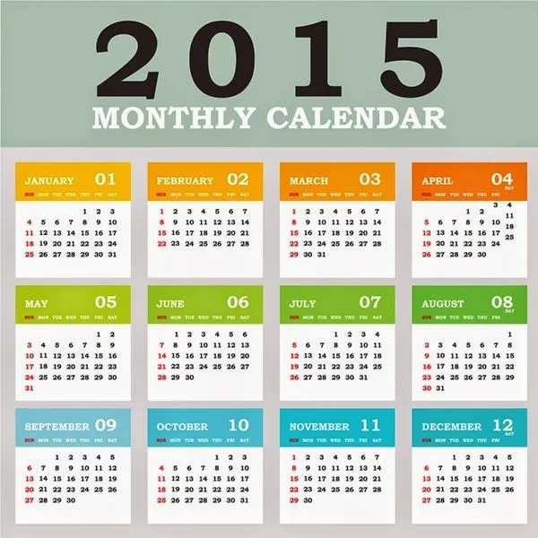 Vector de calendario 2015 gratis | Recursos Photoshop