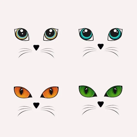 Vector de cara de gato gato lindo ojos de gato ojos de - Etsy México