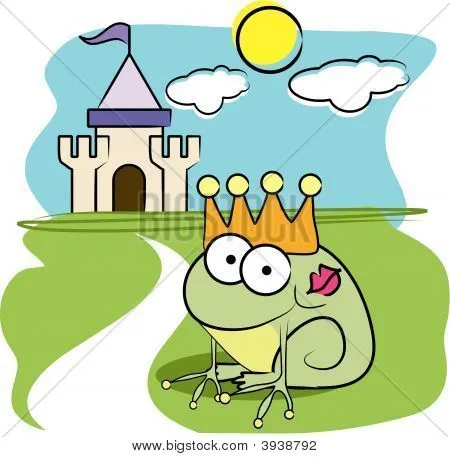 Vector cartoon animal design: frog prince with crown Stock Vector ...