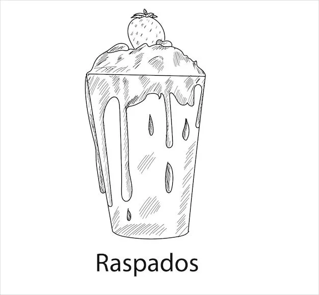 Vector de comida mexicana raspados. los mejores platillos mexicanos.  ilustración de comida latinoamericana. | Vector Premium