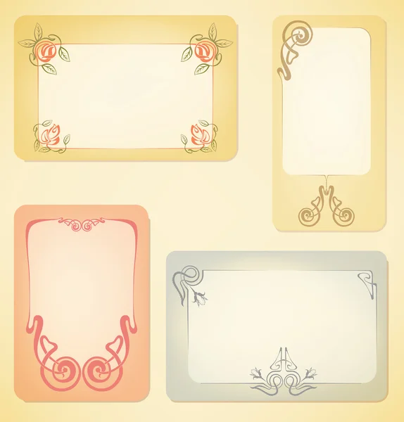 Vector conjunto de etiquetas de estilo art nouveau — Vector stock ...