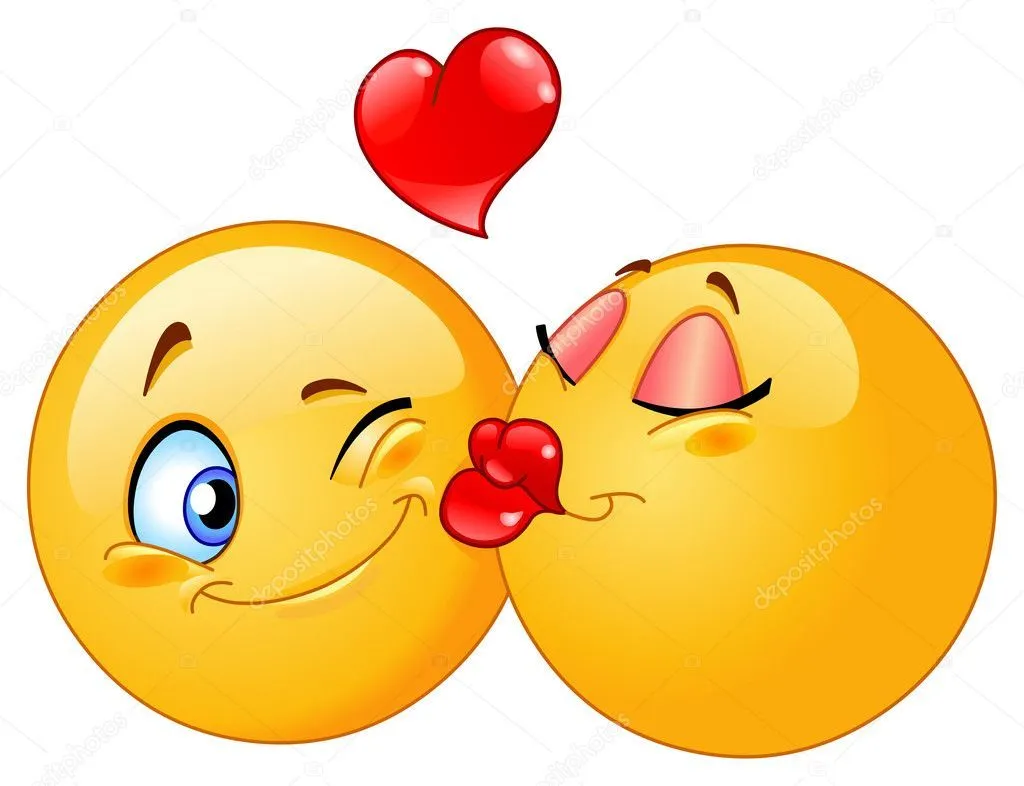 Vector design of a kissing emoticons | Stock Vector © Yael Weiss ...