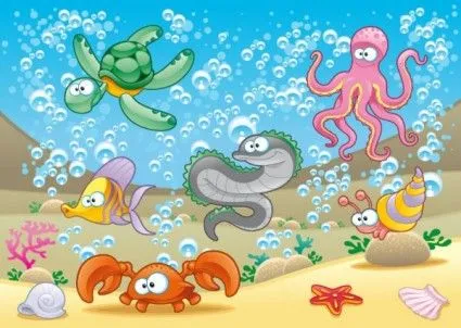 Vector De Dibujos Animados Animales Marinos-dibujos Animados Del ...