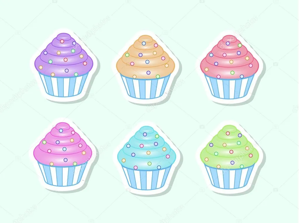 Vector de dibujos animados cupcakes — Vector stock © YasnaTenDP #