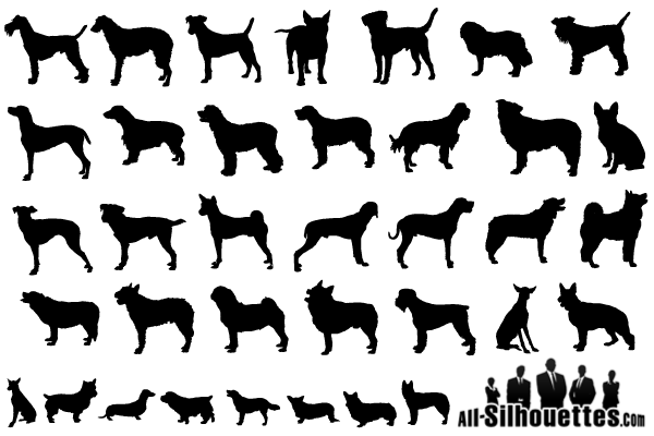 Vector Dogs Silhouettes Free Pack | Download Free Vector Art