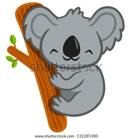 Vector Illustration Of Smiling Cute Cartoon Koala. - 132285380 ...